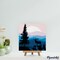 Figured'Art Mini Paint by Numbers Kit for Adults with Frame A Moose on the Cliff Small format 8"x8" - Craft Art Painting DIY Canvas Already Stretched on a Wooden Frame